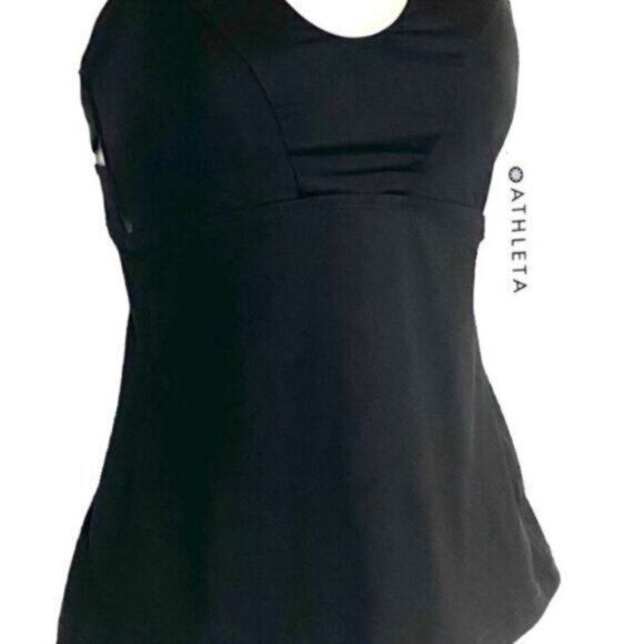 Athleta Womens Triangle Swim Tankini Black Swim Tank UPF 50+ Beach XXS - Picture 4 of 6